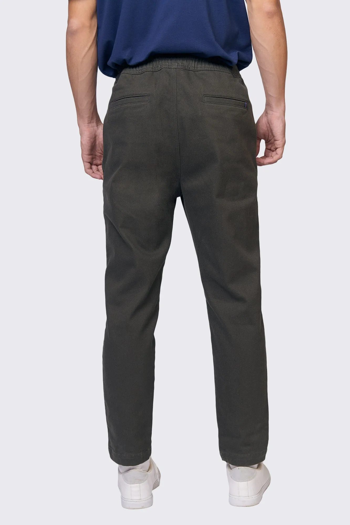 Slim Fit Woven Drawstring Trousers