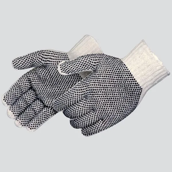 String Knit Cotton Gloves with PVC Dots (Double Sided)