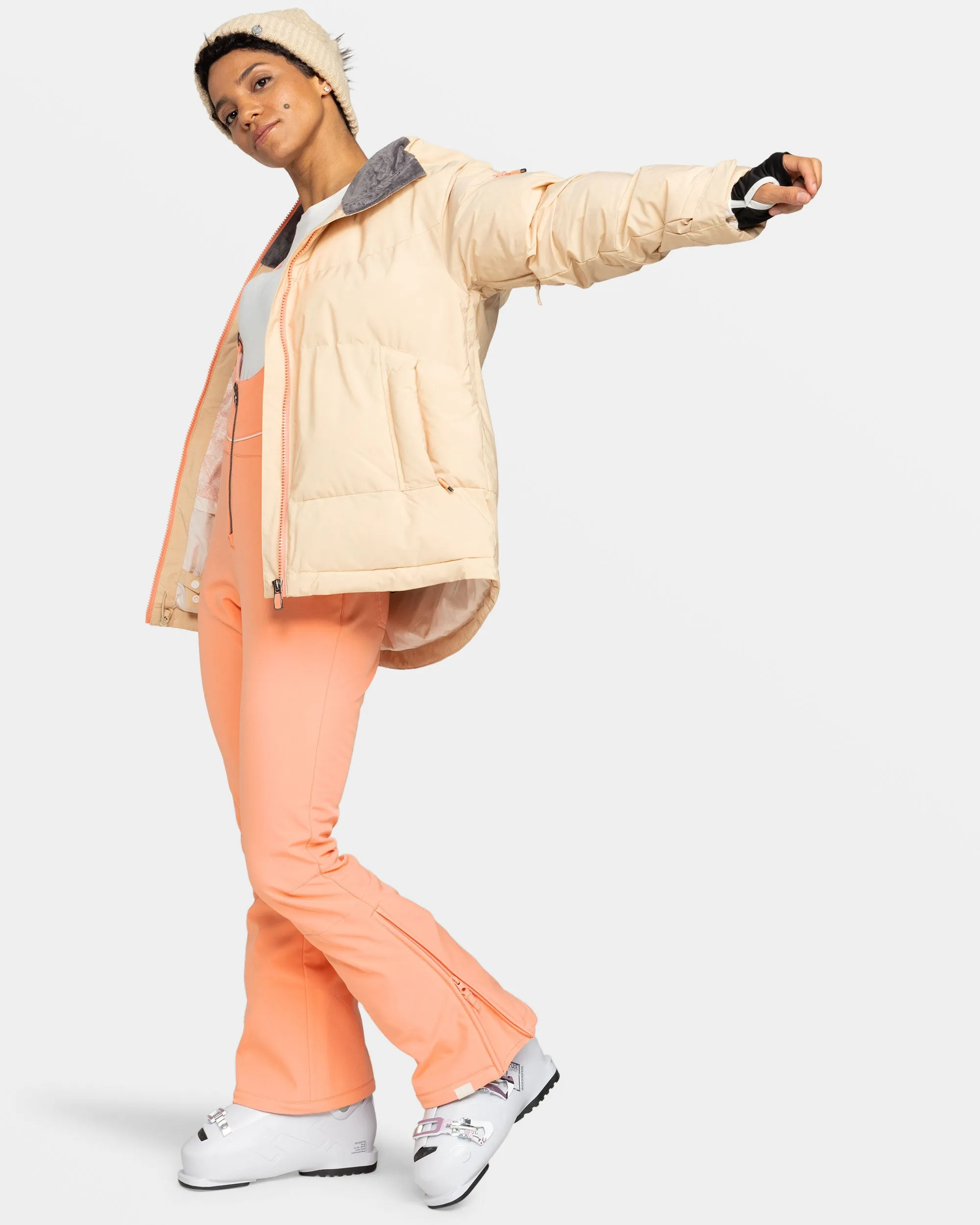 Summit Bib Snow Pants - Peach Pink