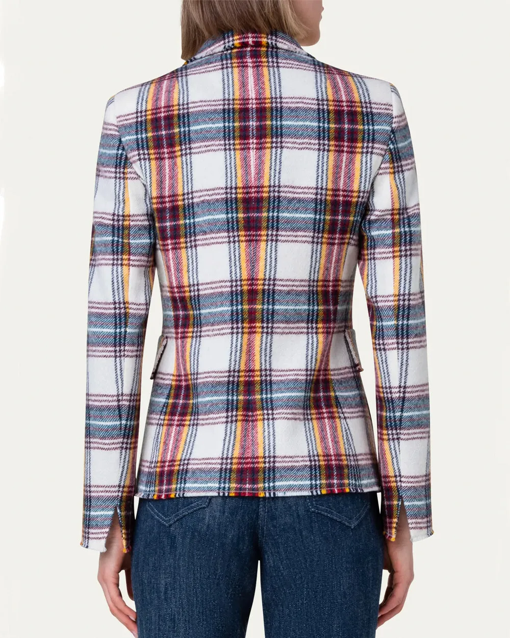 Tartan Check Flannel Double Breasted Blazer