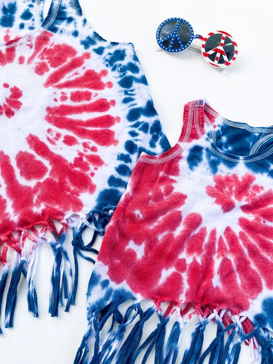 Tie Dye fringe Matching tops