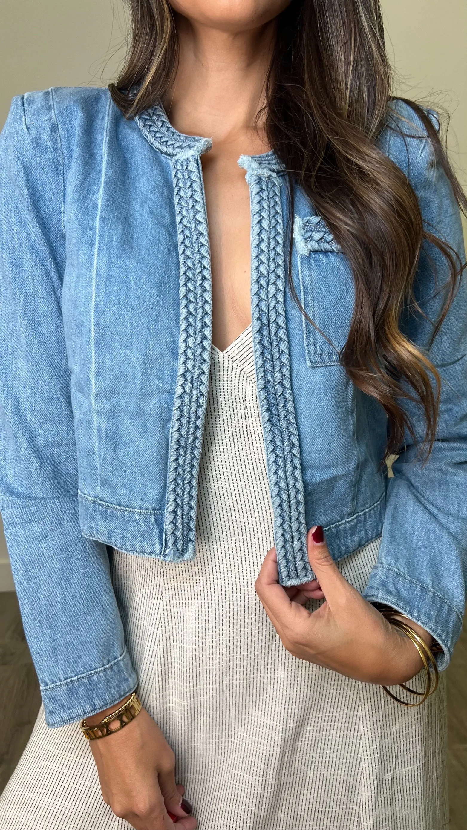 Zelia Denim Braided Jacket